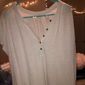 White Henley shirt